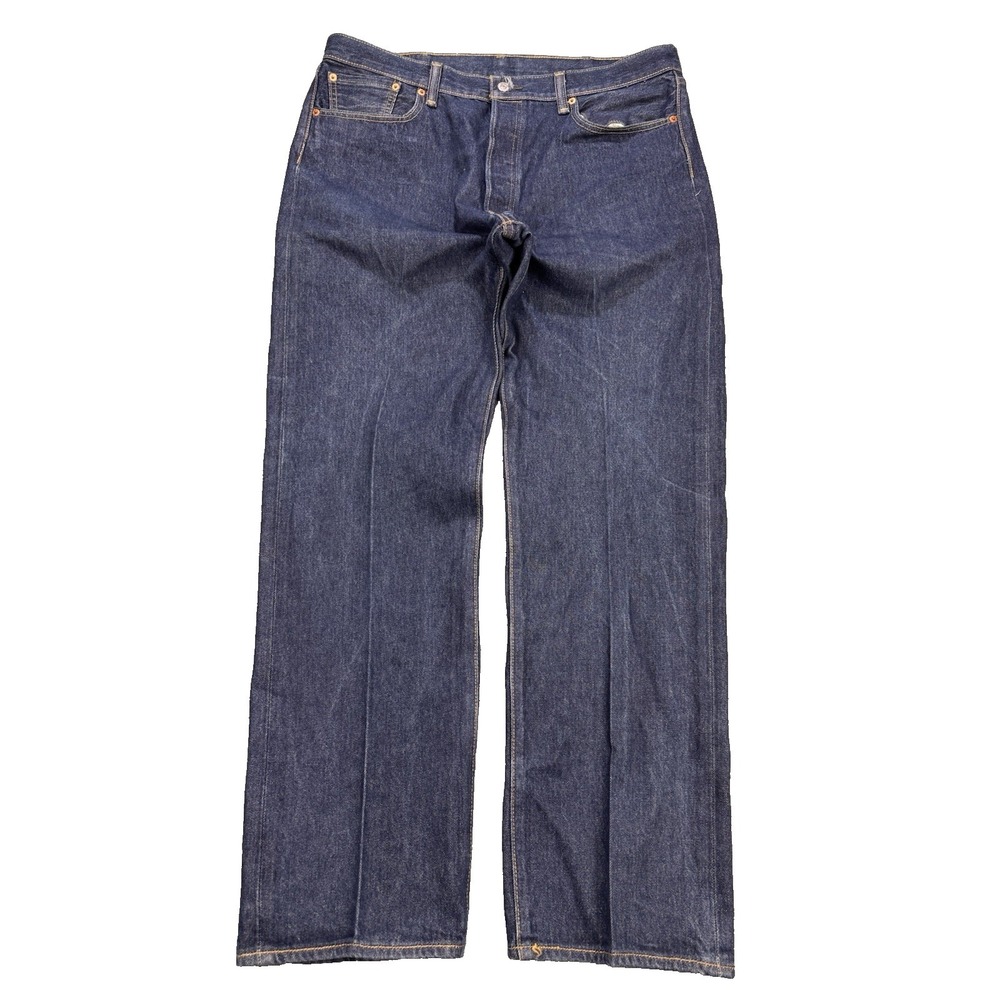 Levi's 501 Jeans Men 40(38)x34 Blue Pressed Original Straight Fit Dark Denim* - Picture 1 of 9